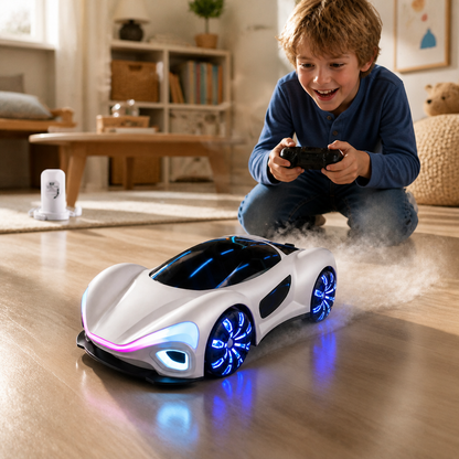 Leuchtendes RC-Driftauto mit Sprüheffekt & Ladestation