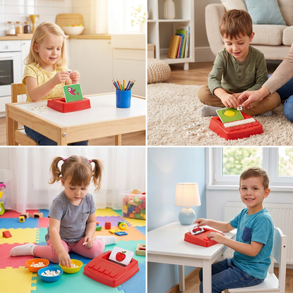 Interaktives Rechtschreib- und Wortzuordnungsspiel – Lernspielzeug zur Lese- und Schreibförderung für Vorschulkinder mit Bildkarten und Buchstabenplättchen