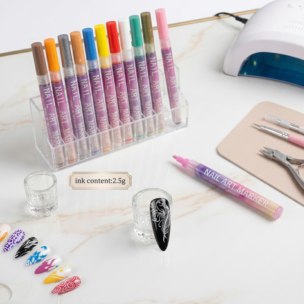 Nail Art Marker Set mit Präzisionsspitze – Acrylmalstifte für feine Nageldesigns