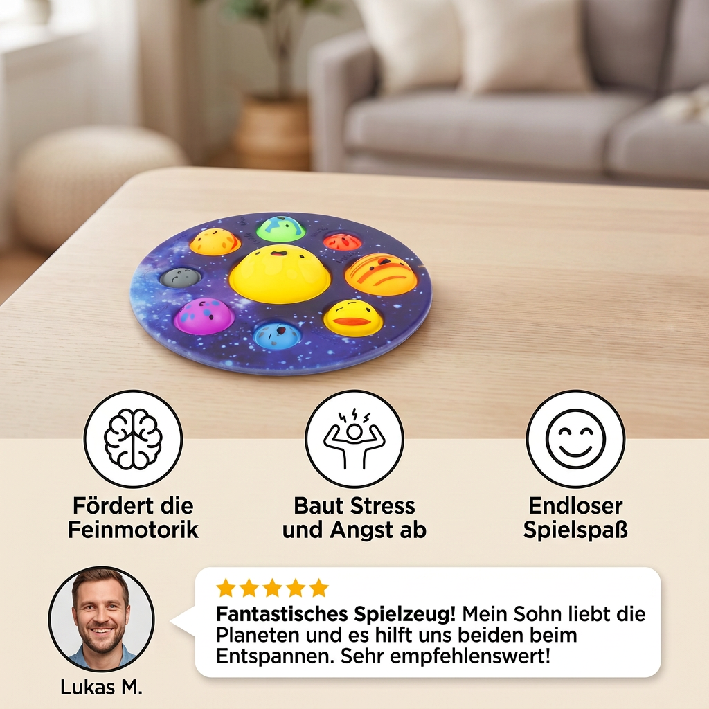 Galaxy Bubble Pop – Weltraum-Sensorikspielzeug für Kinder!
