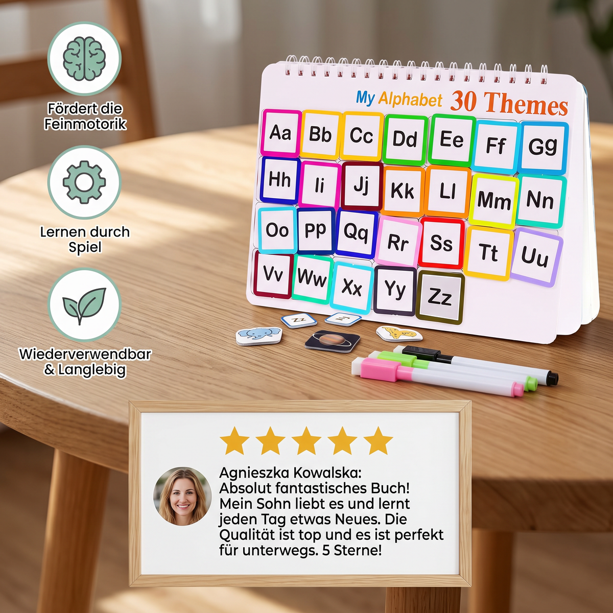 Montessori-Aktivitätsbuch – Wiederverwendbares Lernbuch für Vorschulkinder