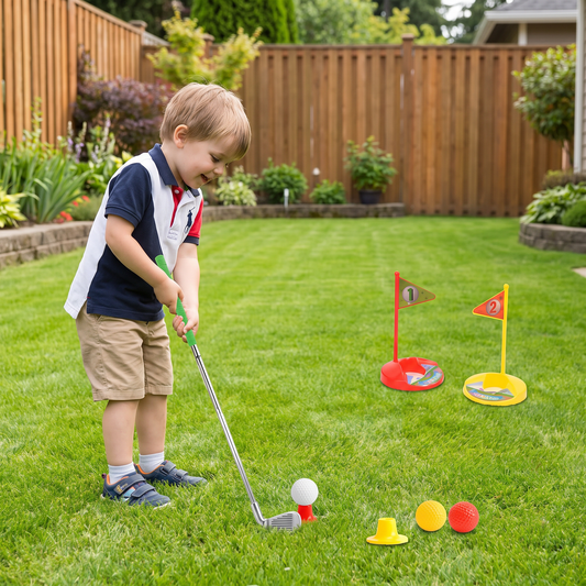 Kinder Golfspiel-Set mit Größenanpassbaren Schlägern - Perfekt für den Garten