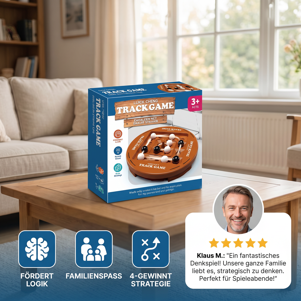 Drehbares Logik-Schachspiel – 4-Gewinnt-Strategie & Denkspiel für Kinder & Familie