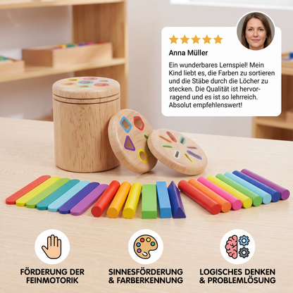 Montessori Farb- & Formen Sortierspiel aus Holz – Lernspiel für Feinmotorik & Sinnesförderung