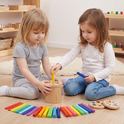 Montessori Farb- & Formen Sortierspiel aus Holz – Lernspiel für Feinmotorik & Sinnesförderung