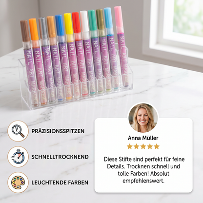 Nail Art Marker Set mit Präzisionsspitze – Acrylmalstifte für feine Nageldesigns
