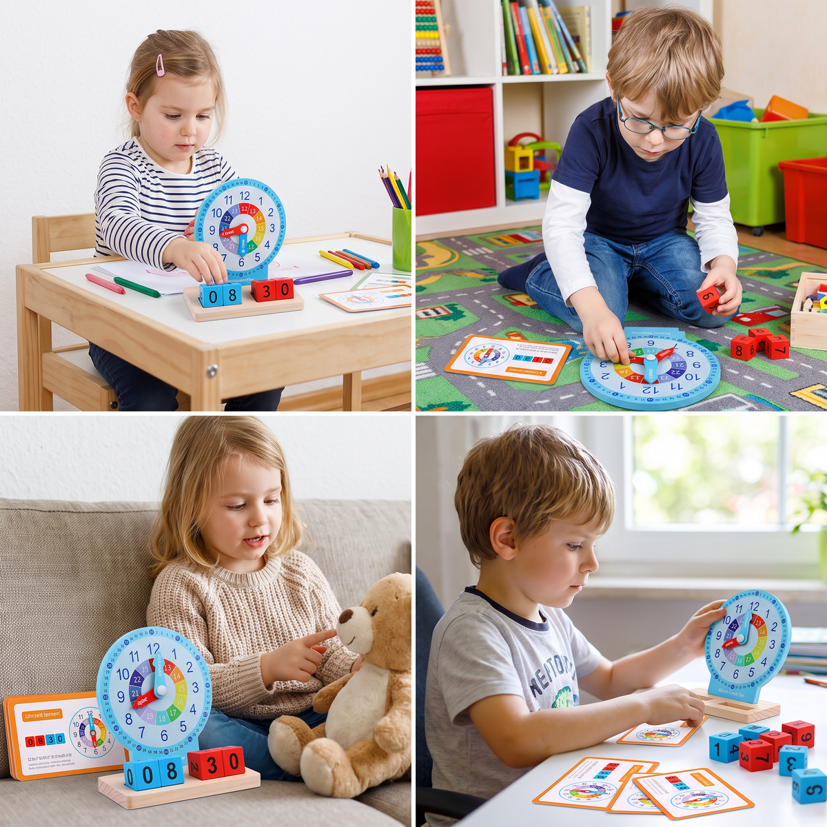 Pädagogisches Montessori Uhrzeit Lernspielzeug