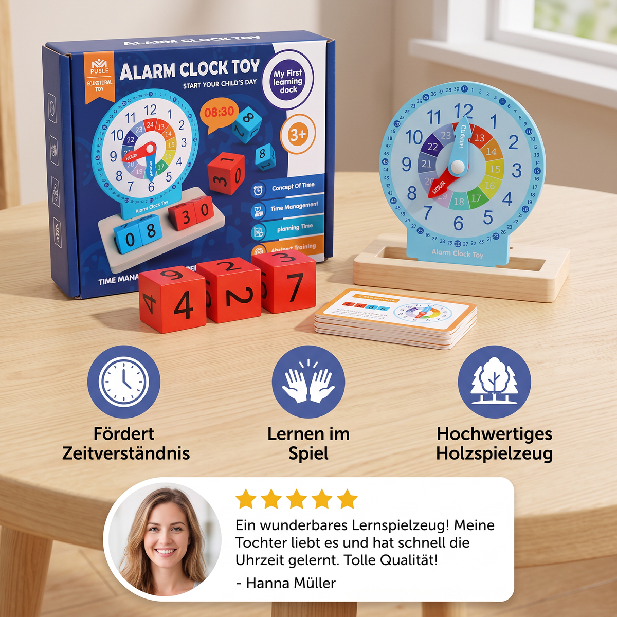 Pädagogisches Montessori Uhrzeit Lernspielzeug