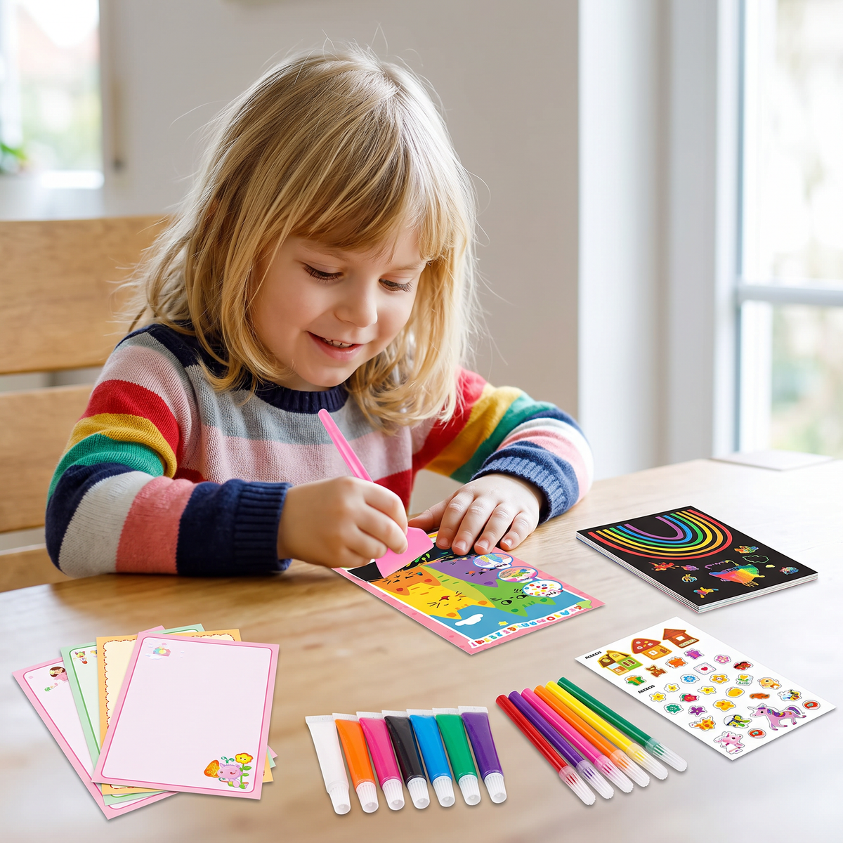 Kreatives Regenbogen Farben Schmierkunst Set