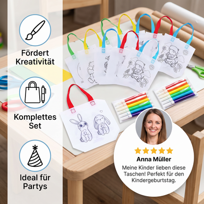 Kinder Bastel und Mal Taschen Set mit Stiften