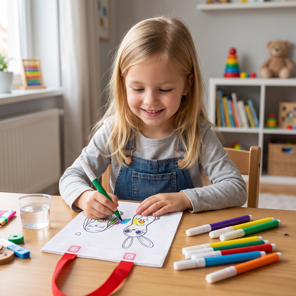 Kinder Bastel und Mal Taschen Set mit Stiften