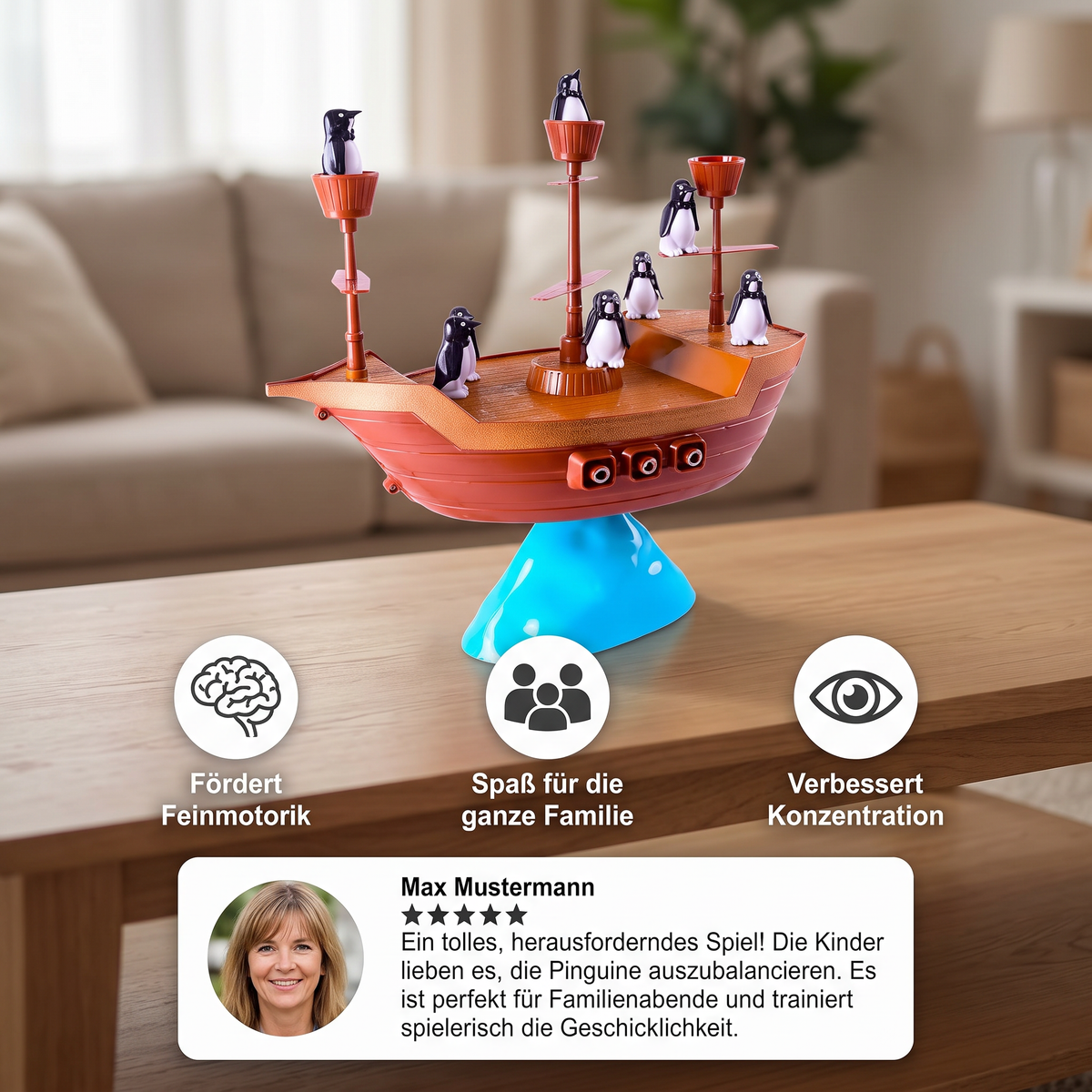 Pinguin Piraten Schiff Gleichgewichtsspiel