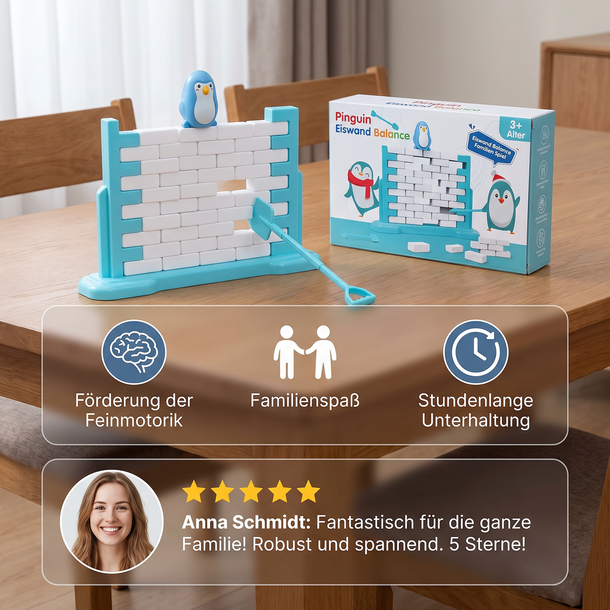 Pinguin Eiswand Balance Familien Spiel