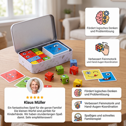 Gesicht Puzzle Würfel Spiel