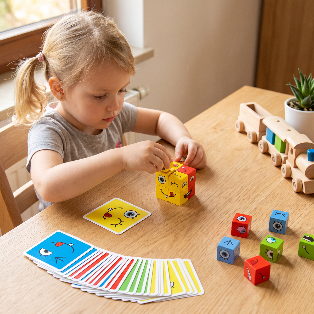 Gesicht Puzzle Würfel Spiel