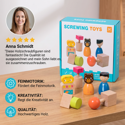 Montessori-Schraubfiguren-Spiel aus Holz