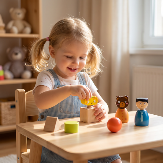 Montessori-Schraubfiguren-Spiel aus Holz