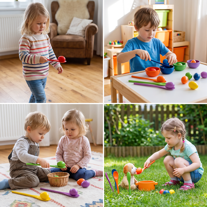 Montessori-Farblöffel aus Holz