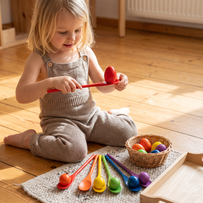 Montessori-Farblöffel aus Holz