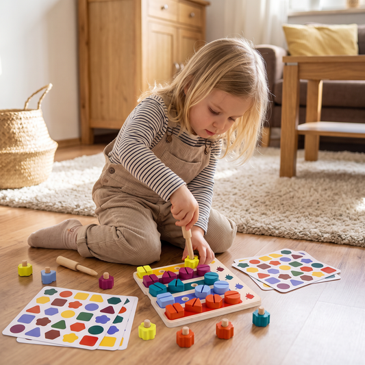 Montessori-Schraub-, Holz- und Farbenspielzeug
