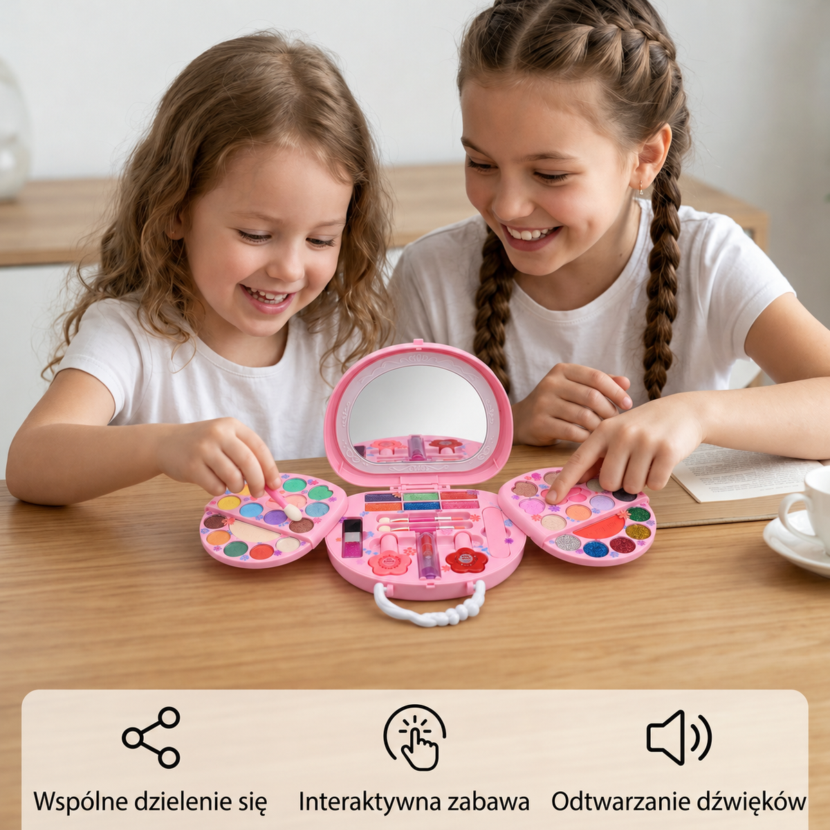 Abwaschbares Prinzessinnen-Make-up-Set für Kinder mit Nagellack & Aufbewahrungsbox