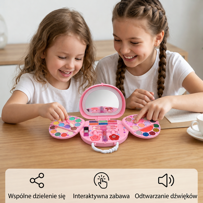 Abwaschbares Prinzessinnen-Make-up-Set für Kinder mit Nagellack & Aufbewahrungsbox