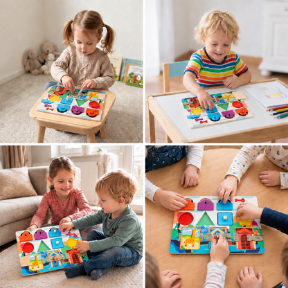Montessori-Beschäftigungsbrett-Puzzle – Lernspielzeug mit Schlössern und Verschlüssen für Jungen und Mädchen