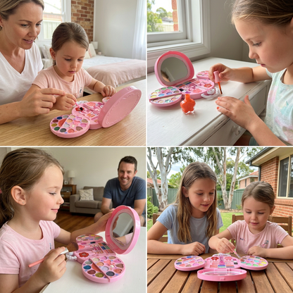 Abwaschbares Prinzessinnen-Make-up-Set für Kinder mit Nagellack & Aufbewahrungsbox