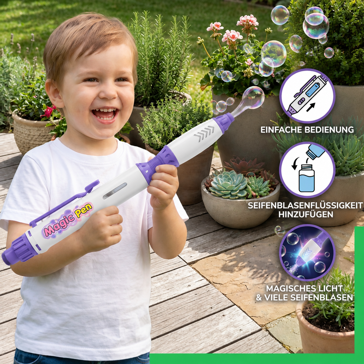 Magic Bubble Blaster Pen – Automatischer Seifenblasenstab für Kinder