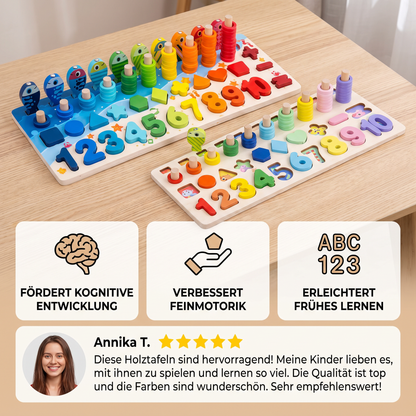 WoodenEdu | Kognitives Lernspielzeug – Montessori Holztafel