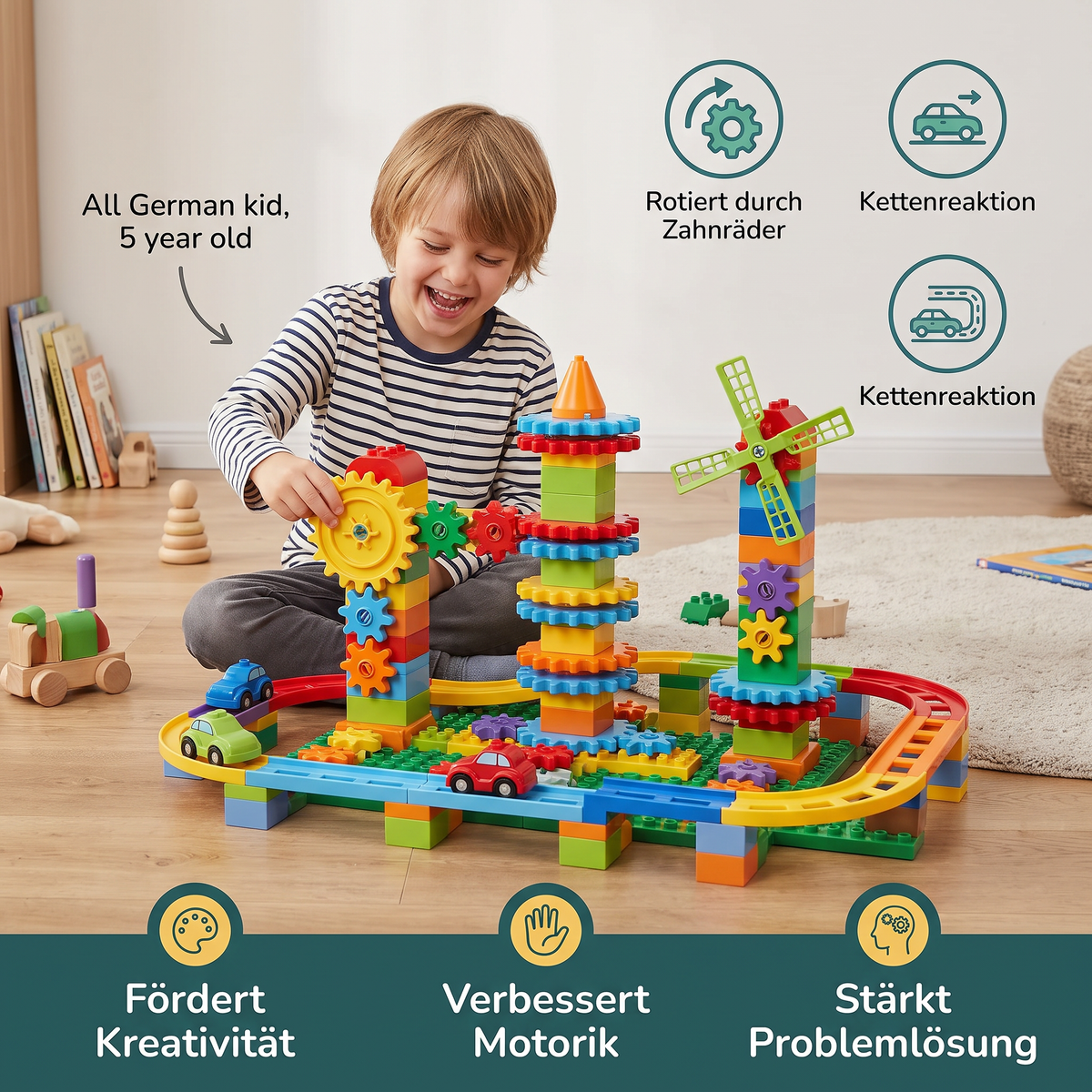Drehbares Montessori-Bausteinspielzeug