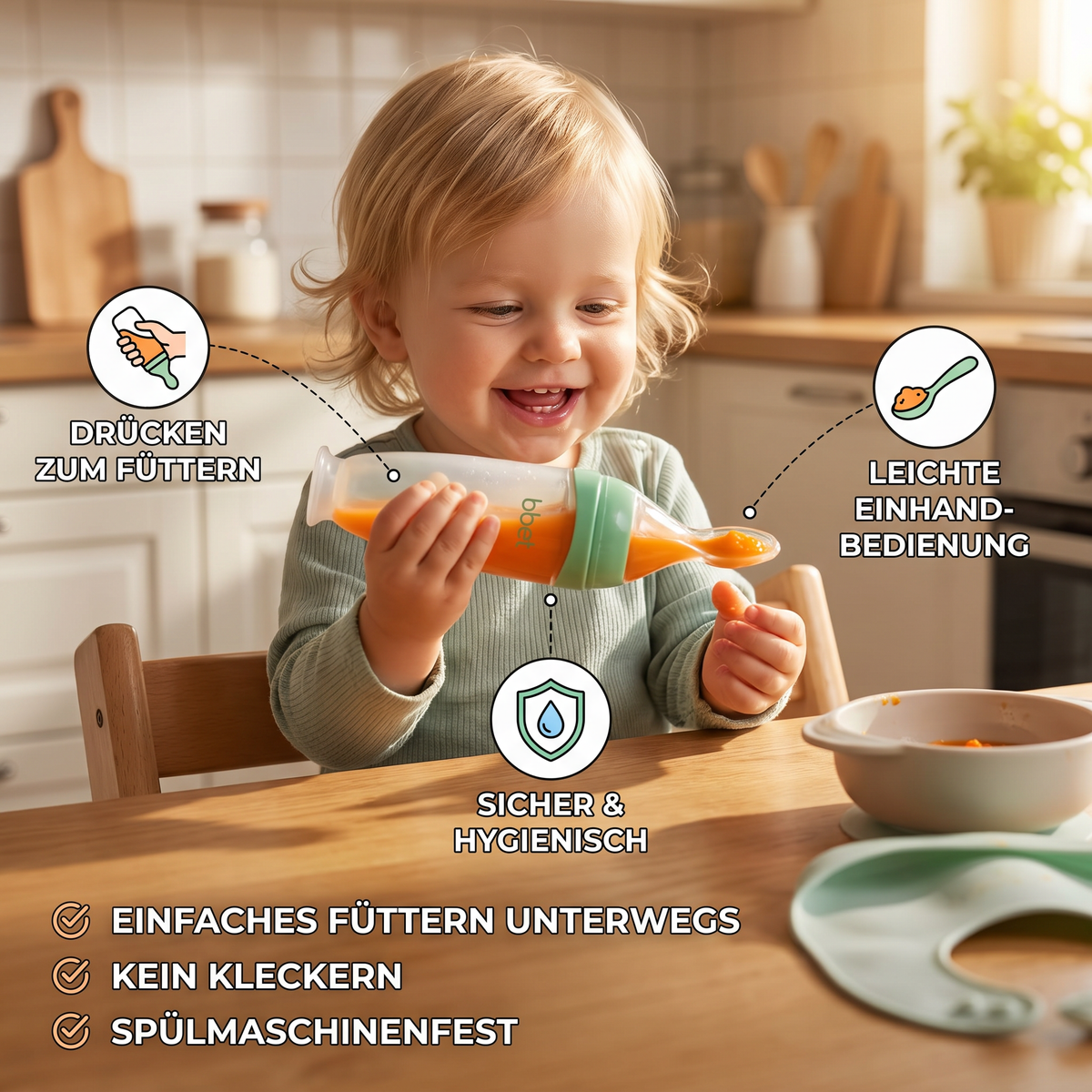 Praktischer Baby-Fütterlöffel