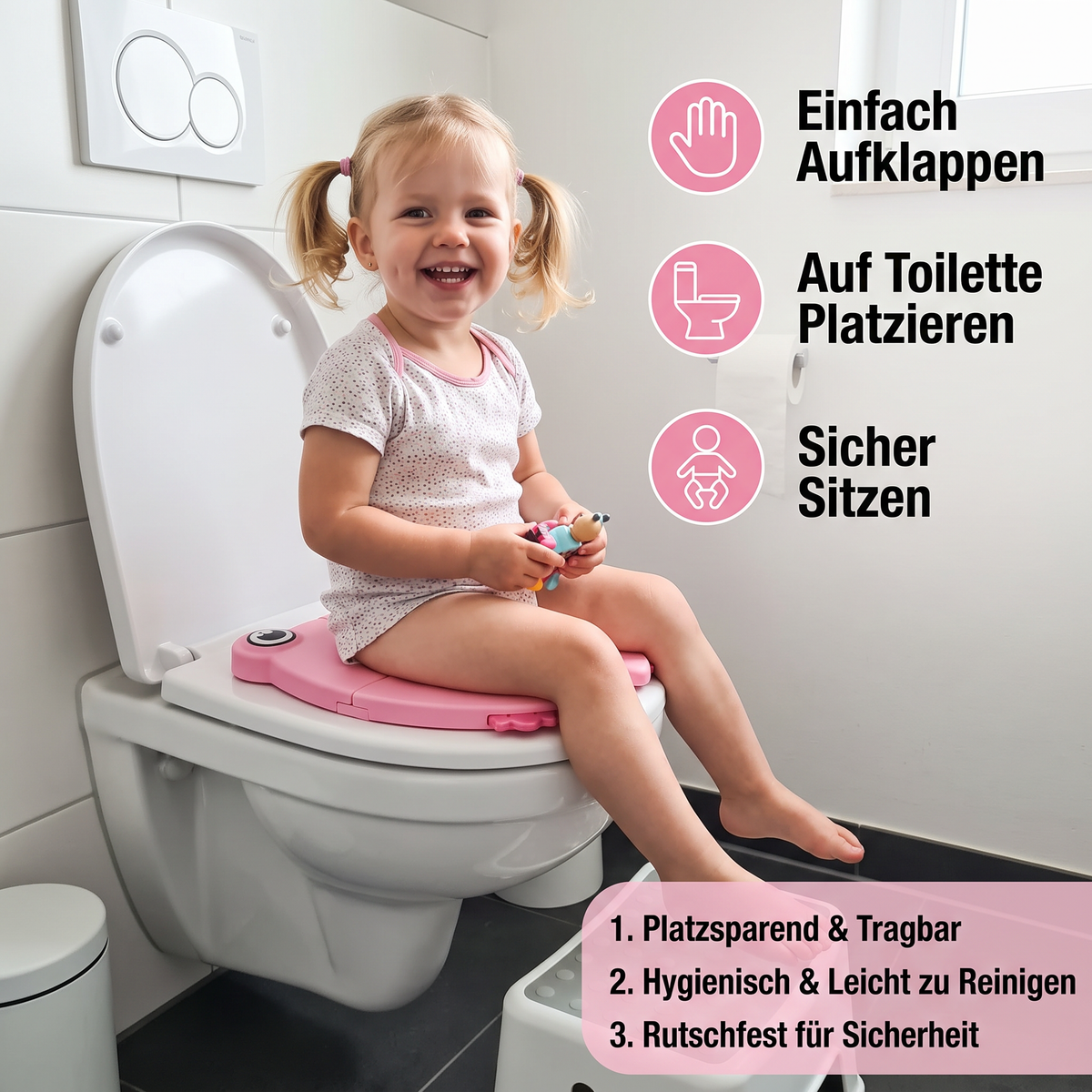Faltbarer Toilettentrainer für Kinder
