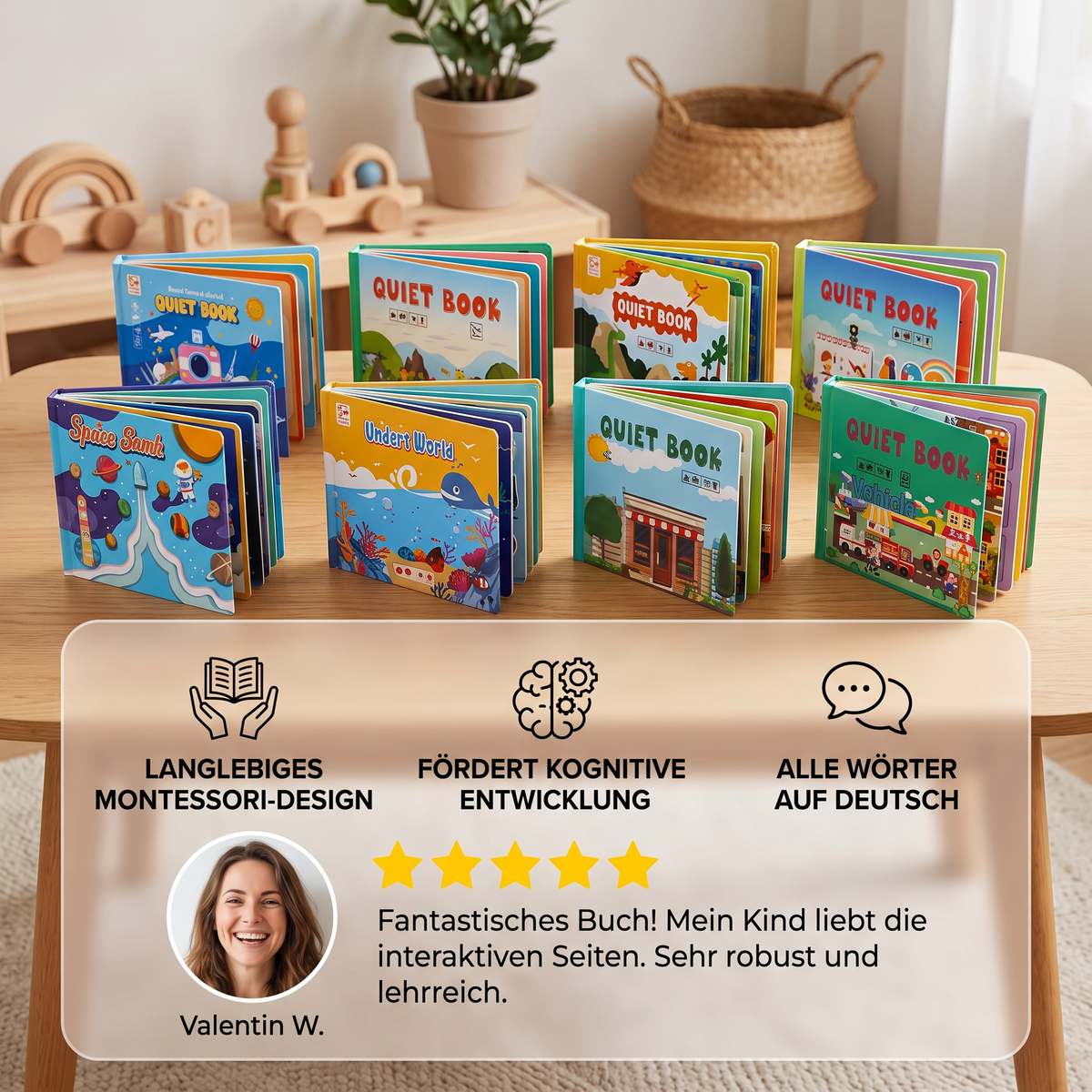 QuietBook – Robustes Montessori-Geschichtenbuch