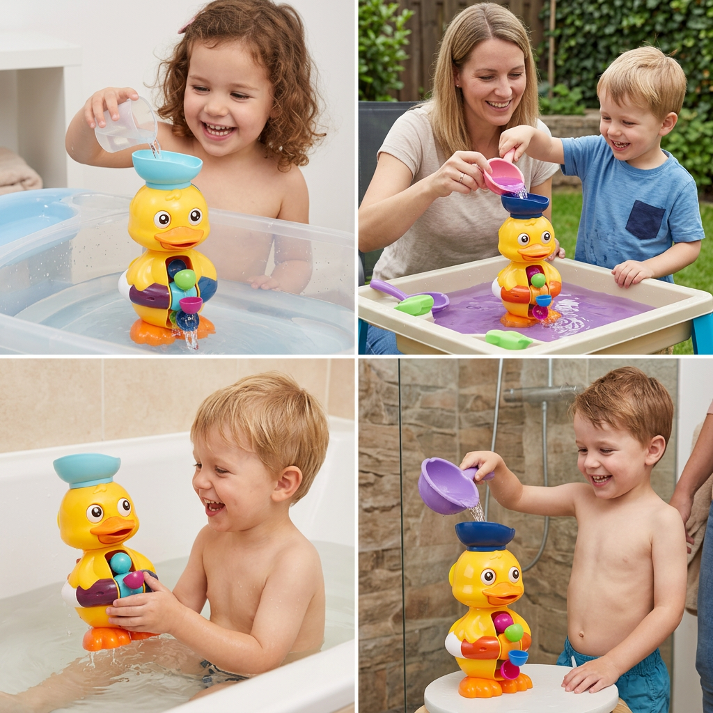 Wasserrad-Badespielzeug mit Ente