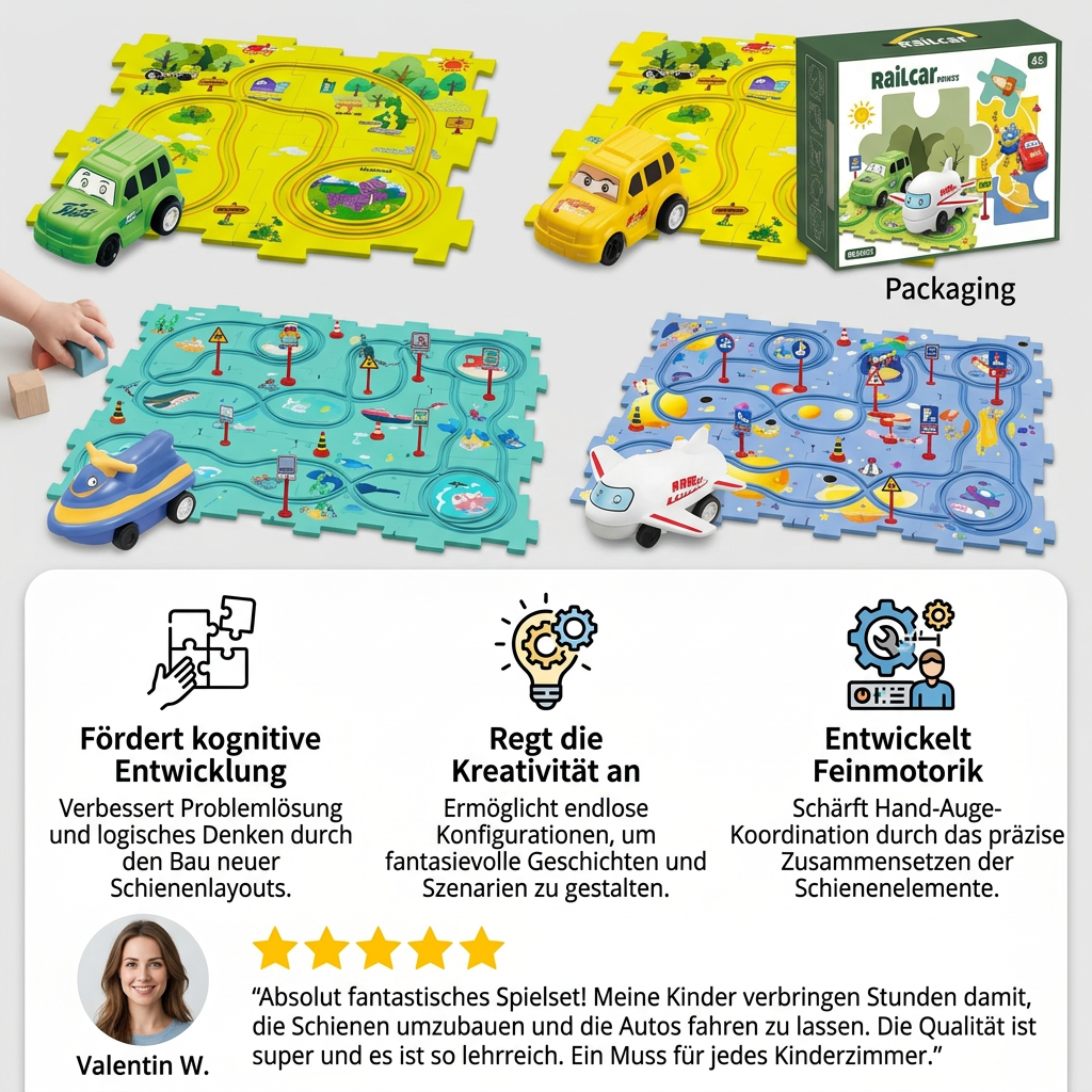 PuzzleTrack – Individuell gestaltbare Autorennbahn
