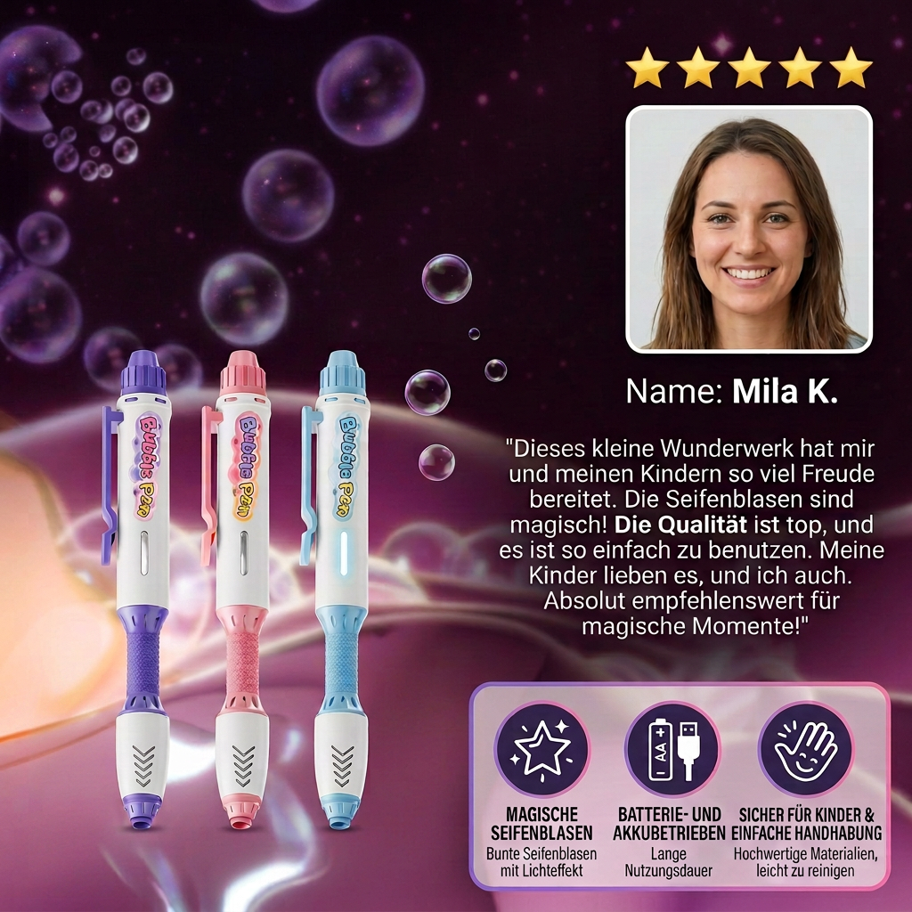 Magic Bubble Blaster Pen – Automatischer Seifenblasenstab für Kinder