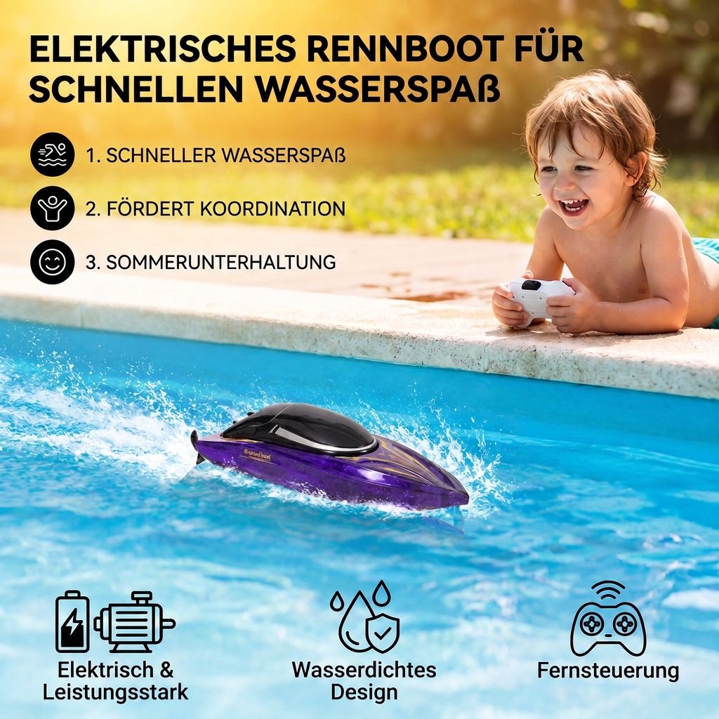 Elektrisches Rennboot für rasanten Wasserspaß im Sommer