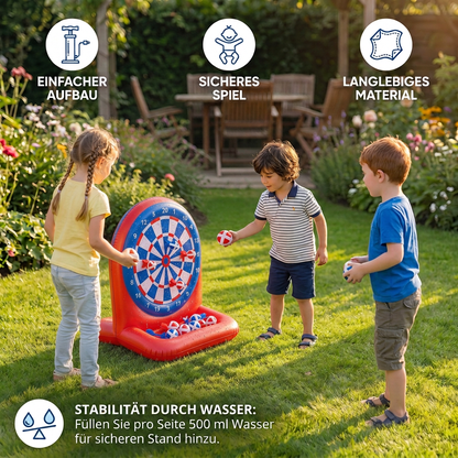 Aufblasbares Wasser-Zielspiel mit Darts – Outdoor-Wurfspiel für den Garten
