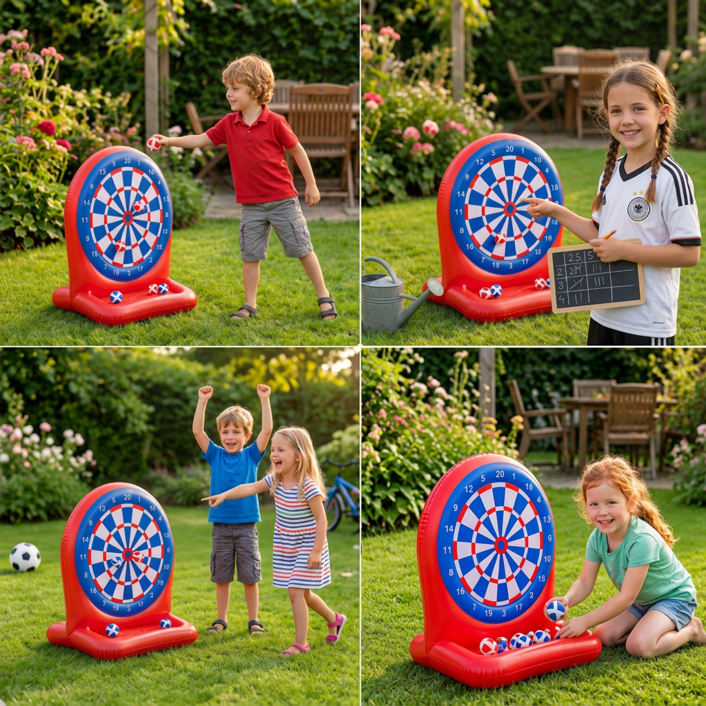 Aufblasbares Wasser-Zielspiel mit Darts – Outdoor-Wurfspiel für den Garten