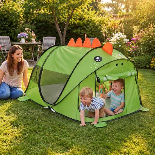 Faltbares Dino-Spielzelt für Kinder – perfekt für warme Tage & gemütliche Spielstunden