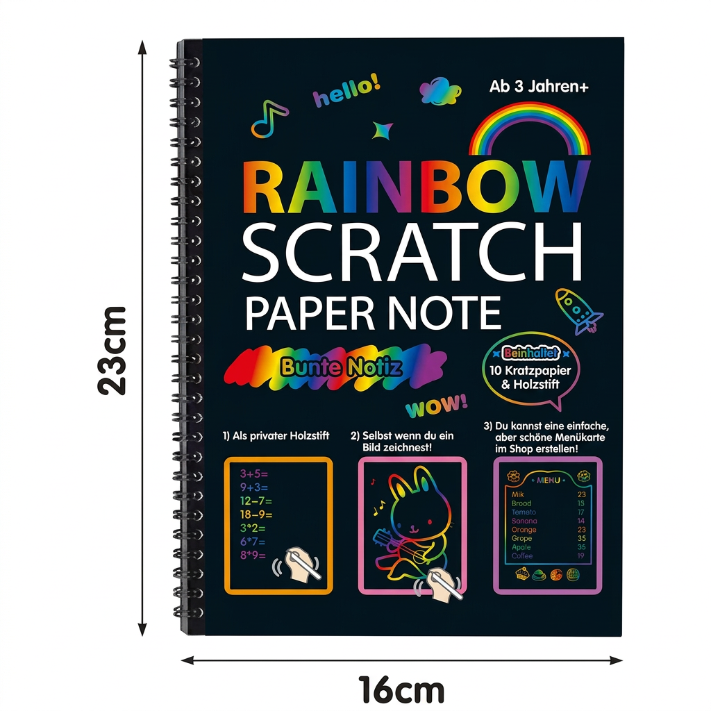 Magisches Regenbogen Kratz Papier