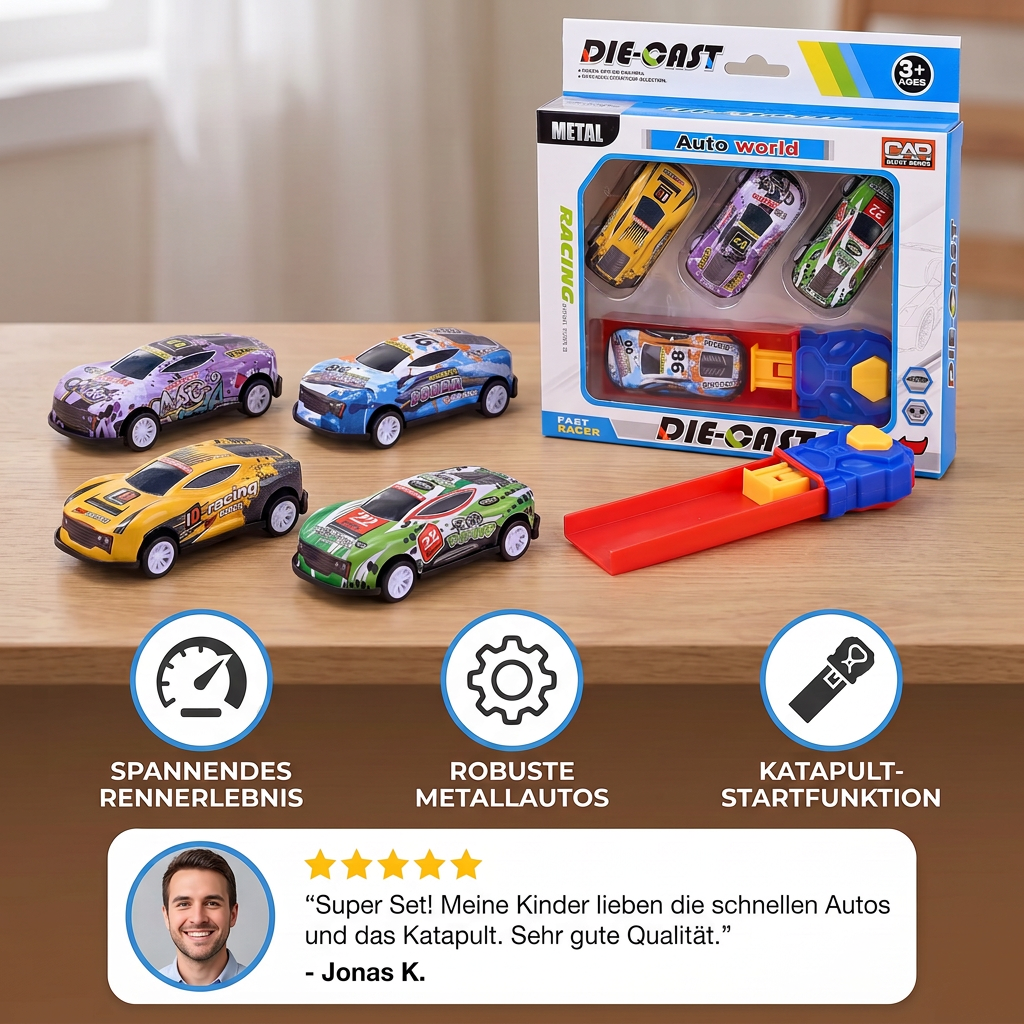 Auto Katapult Rennspiel Set