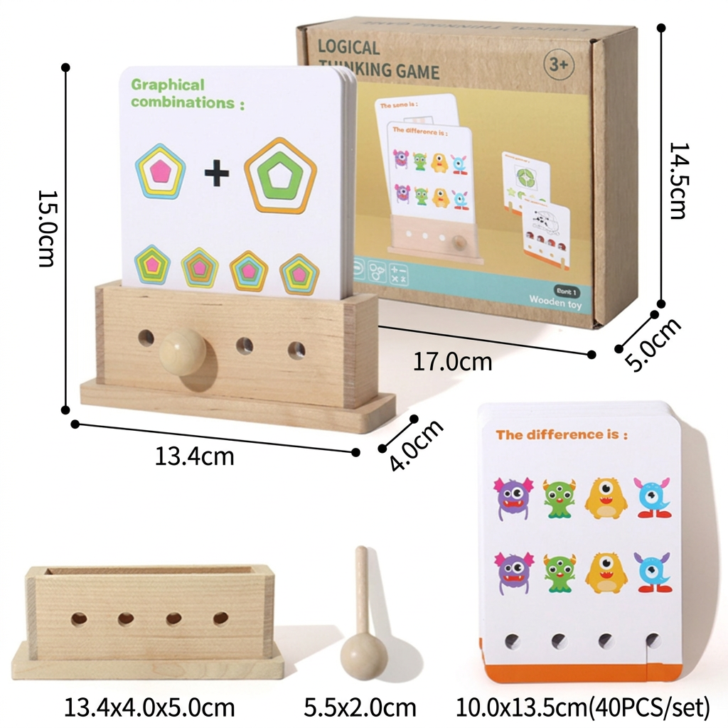 Holz Logik Entschlüsselungs Lernspiel für Kinder - Frühe Fähigkeiten Fördern!