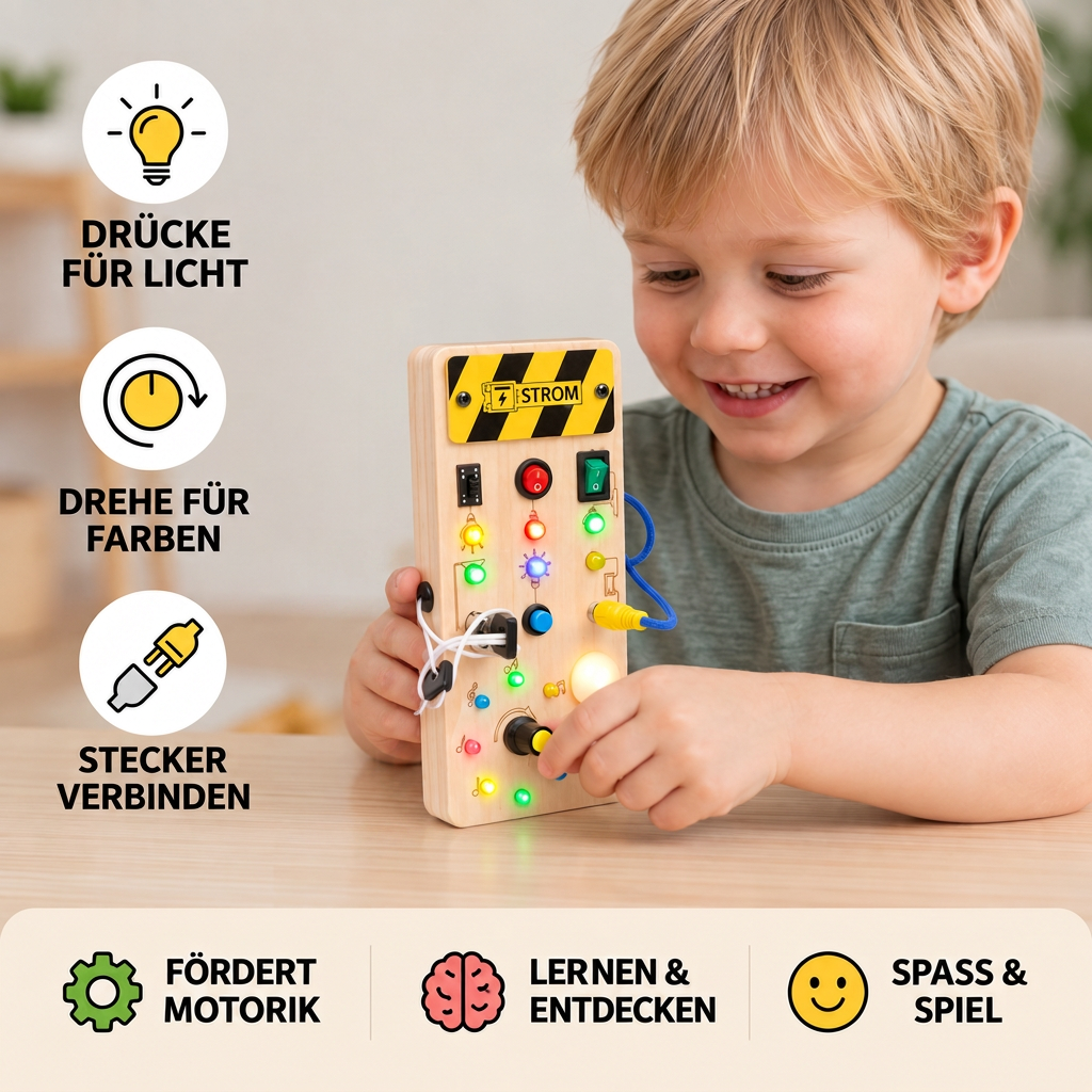 Montessori Beschäftigungs Tafel aus Holz