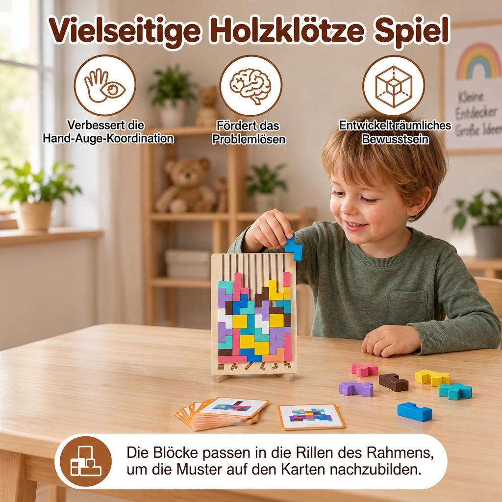 Montessori Holz Baustein und Formen Spiel