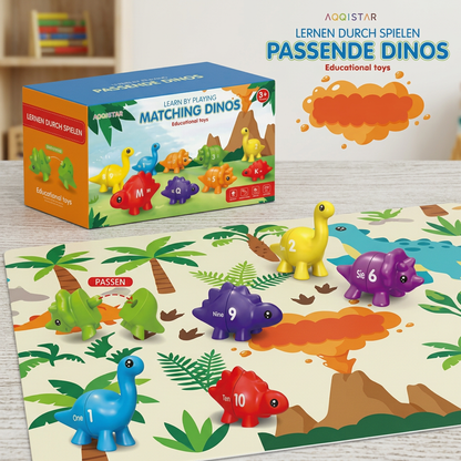 Pädagogisches Montessori Farben Dinosauerier Sortier Spiel Set