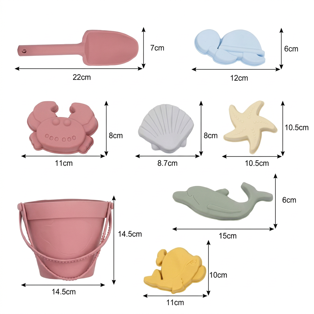 Umweltfreundliches Silikon Strandspielzeug Set