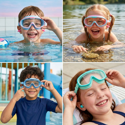 KIndergerechte Schwimm Brillen mit Großen Rahmen und Anti-Beschlag System