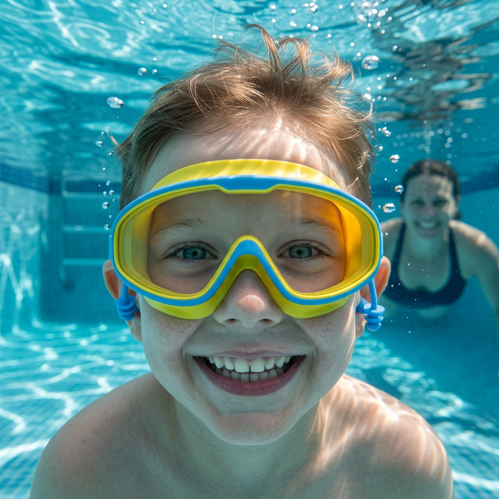 KIndergerechte Schwimm Brillen mit Großen Rahmen und Anti-Beschlag System